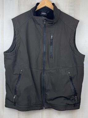 Rafter C Cowboy Collection Men’s Full Zip Bonded Fleece Lined Vest Brown XL